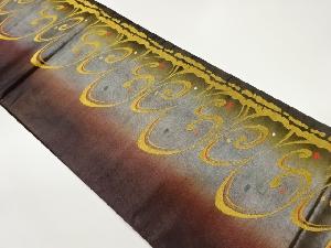 曲線模様織出し袋帯